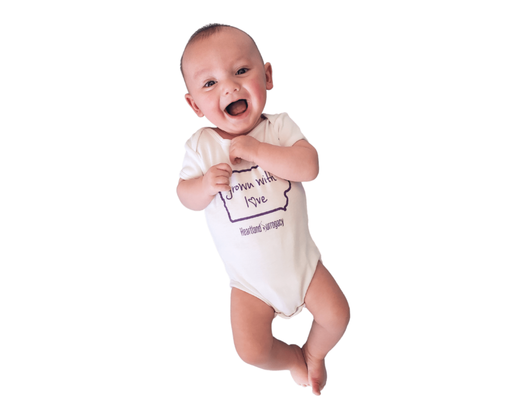 surrogacy baby with Heartland Surrogacy onesie